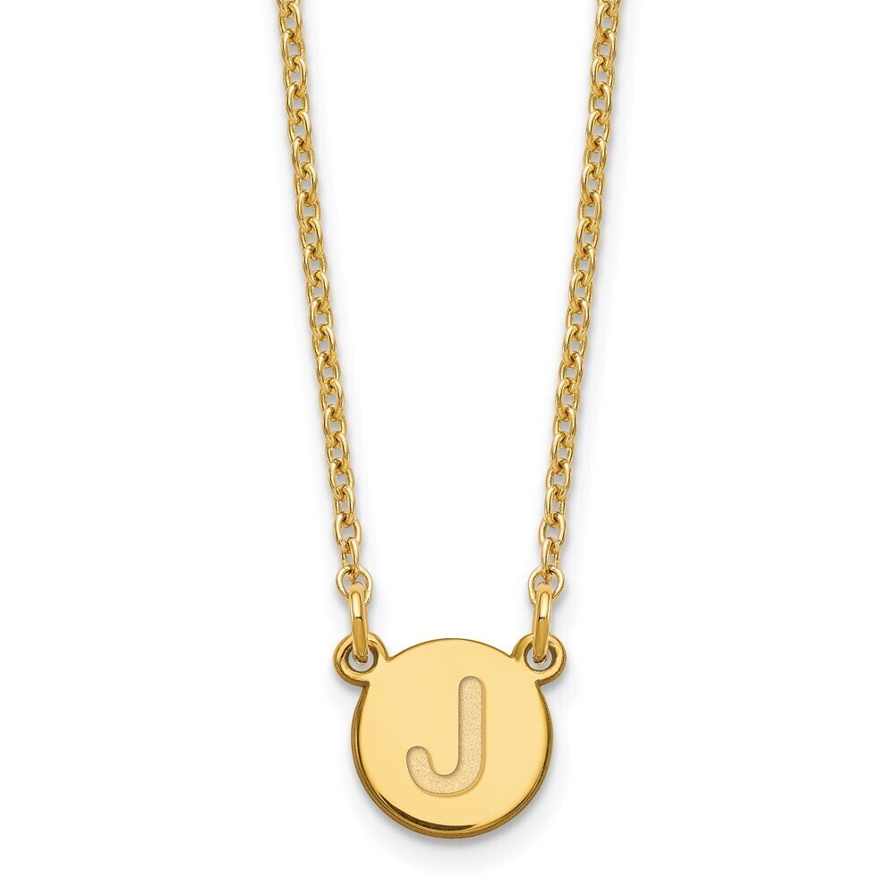 Kazi Luxury Silver Gold-plated Tiny Circle Block Letter J Initial Necklace